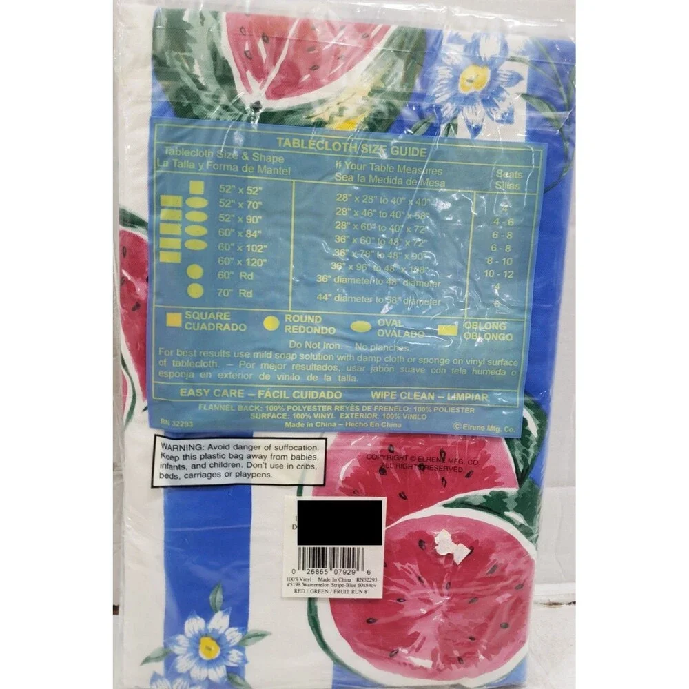 Flannel Backed Vinyl Tablecloth, 60